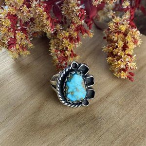Vintage Mexican Sterling Silver Turquoise Ring